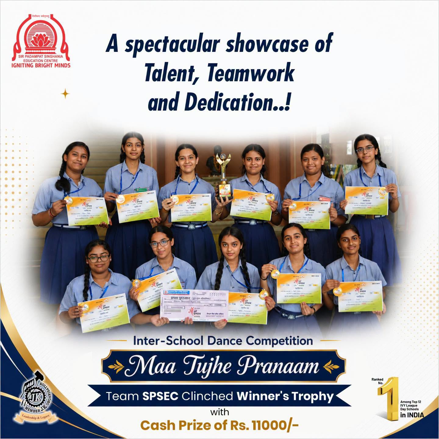 SPSEC Wins Maa Tujhe Pranaam Inter-School Dance Competition