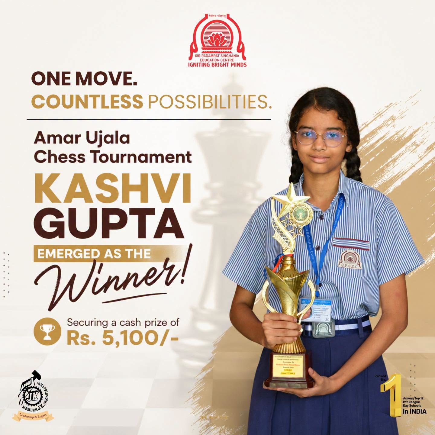 One Move, Countless Possibilities: Kashvi Gupta Emerges Winner